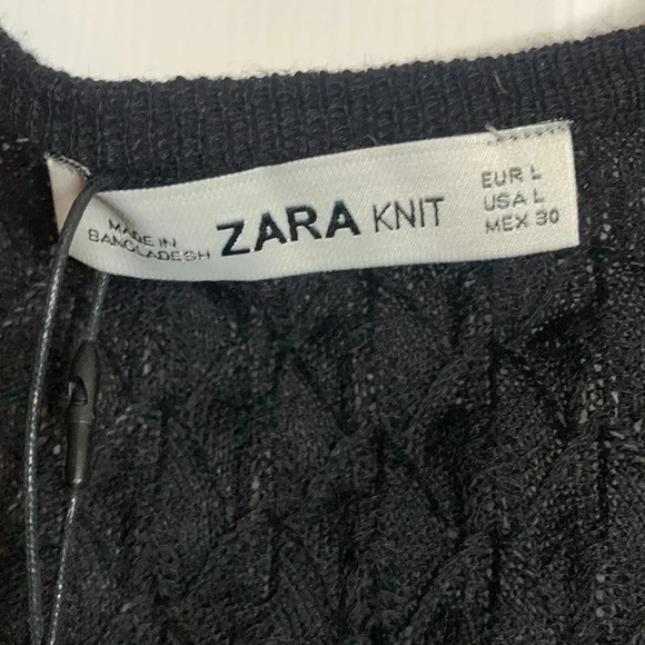 NWT womens ZARA KNIT black tank size large scoop neck - Picture 3 of 7